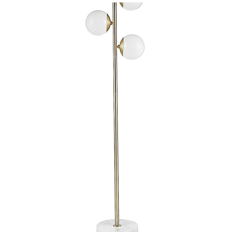 Lampe sur pied à 3 ampoules, avec base en marbre
