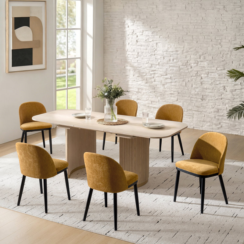 Chaise de salle à manger moderne avec structure en bois 18,25 po Kadyn, 6, Doré