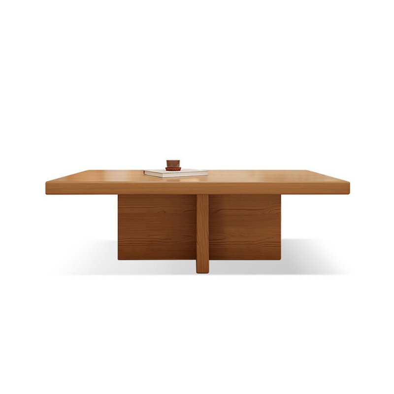 Brown Solid Wood Rectangular Coffee Table, 17.72" H x 39.37" L x 23.62" W