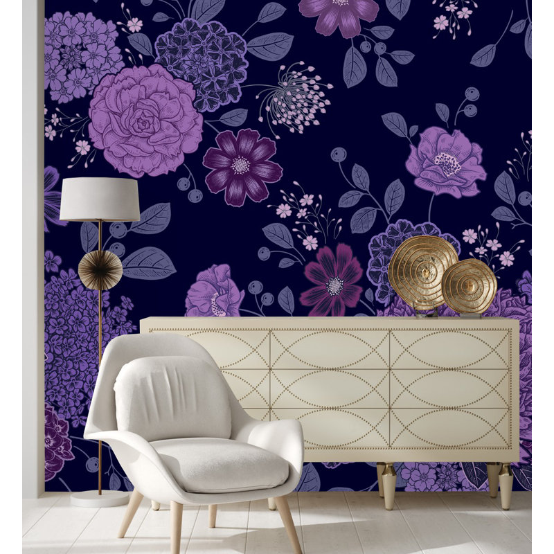 Murale florale, L 8,33 pi x L 8,33 pi
