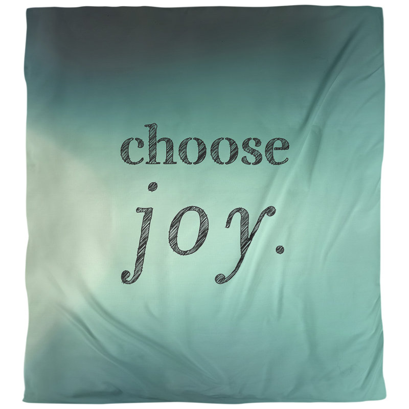 Housse de couette simple choose joy quot, Housse de couette pour très grand lit, Lueur bleu sarcelle