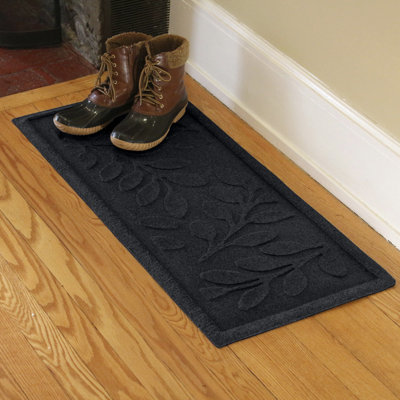 WaterHog Brittney Leaf 15 in. x 36 in. Indoor Outdoor Boot Tray