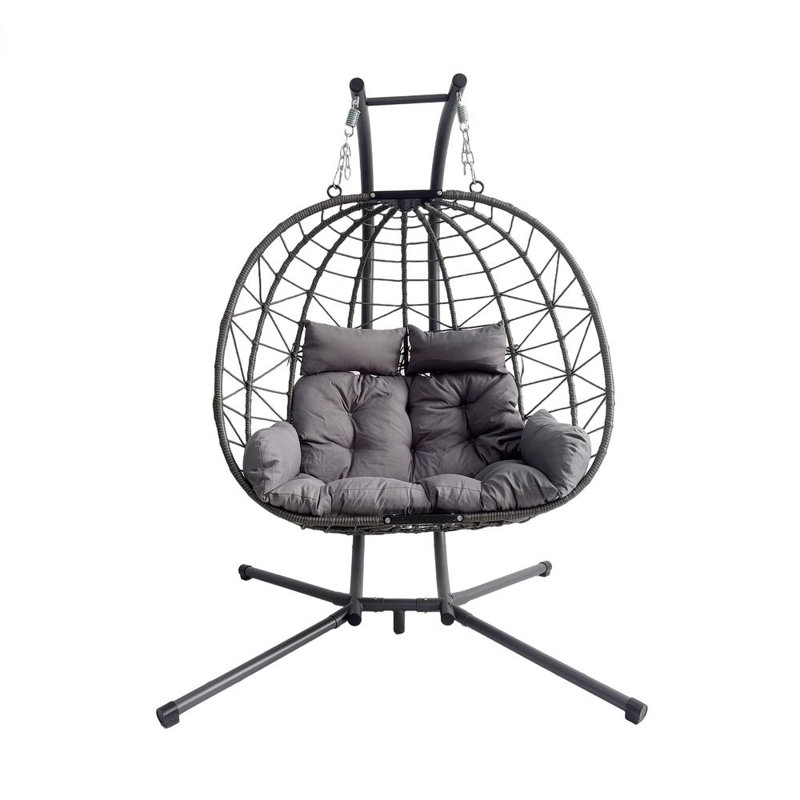 Balancelle de patio avec hamac et coussin, Gris