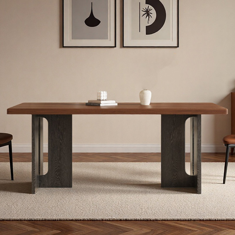 Table de salle à manger rectangulaire en granit à usage domestique, Brun, H 29,53 po x L 70,87 po x l 35,43 po