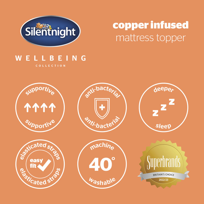 Silentnight Wellbeing Copper Infused Mattress Topper, Kingsize (5')