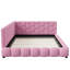 EU Double Boucle L-Shaped Daybed with LED Lights & USB Charging Station, Upholstered Smart Bed Frame, Pink & White, 140x200cm-854038607