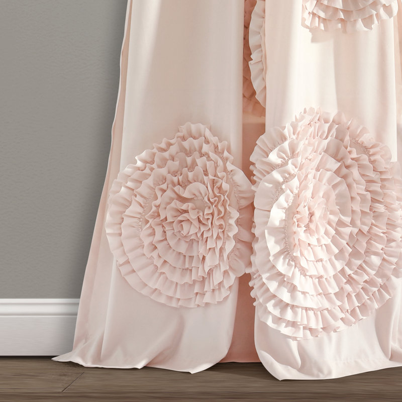 Lush Decor Serena Floral Room Darkening Single Curtain Panel, Blush, 54" W x 84" L