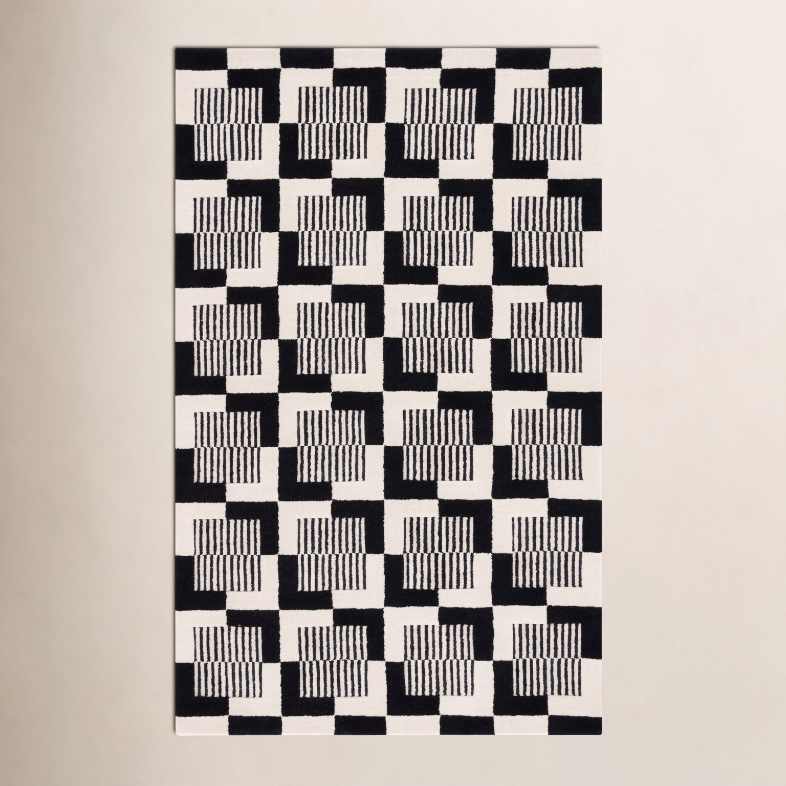 Harton Hand-Tufted Geometric Rug, Rectangle 3' x 5'