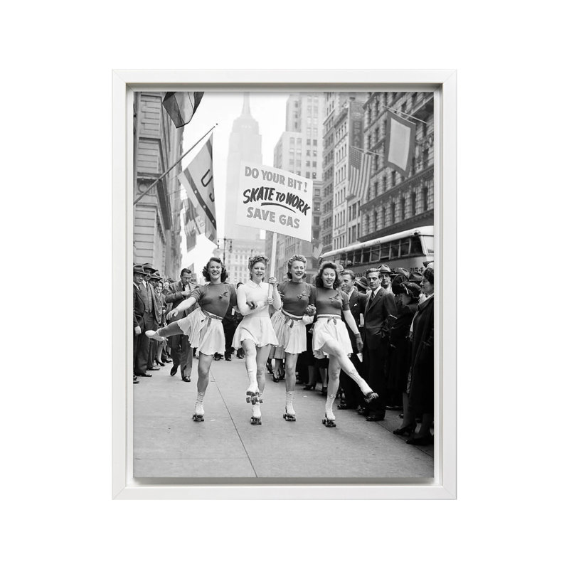Skate To Work Save Gas, Unframed, Canvas, 12"H x 16"W