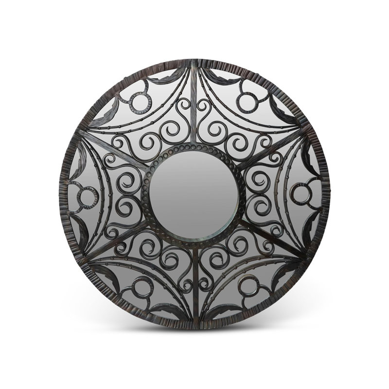 Round Metal Wall Mirror, 25" x 25"