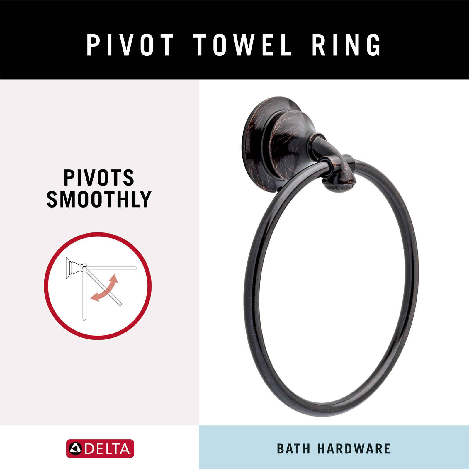 Linden™ Round Closed Towel Ring, Venetian Bronze
