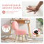 Chaise rembourrée en velours avec tabouret (ensemble de 2)-1786593621