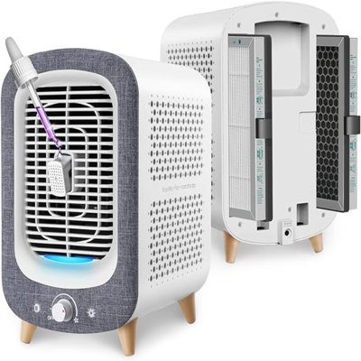 Jafanda Air Purifier For Home Bedroom 780Sq Ft, HEPA & Activated Carbon, Air Cleaner With Fragrance Sponge & Nightlight For Smoke, Allergies, Dust, Odour, VOC, Pet Dander, Pollen, Office, Desktop,Grey