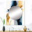 Shaianna Stylish Spiral Abstract III - miroir mural décoratif à spirales abstraites, grand miroir bleu, impression sur métal-459608447