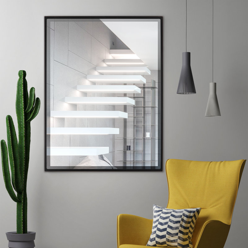 Bugarin Rectangle Mirror, 16.62" H x 20.62" W, Matte Black