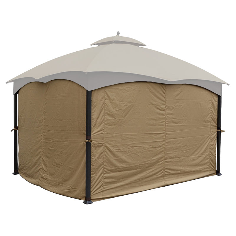 Beige Polyester Privacy Curtain Set for 10' x 12' Gazebo