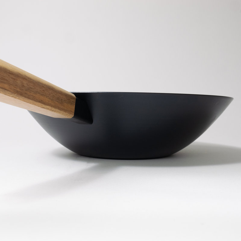 Alva Forest 12" Nonstick Carbon Steel Wok with Acacia Handle