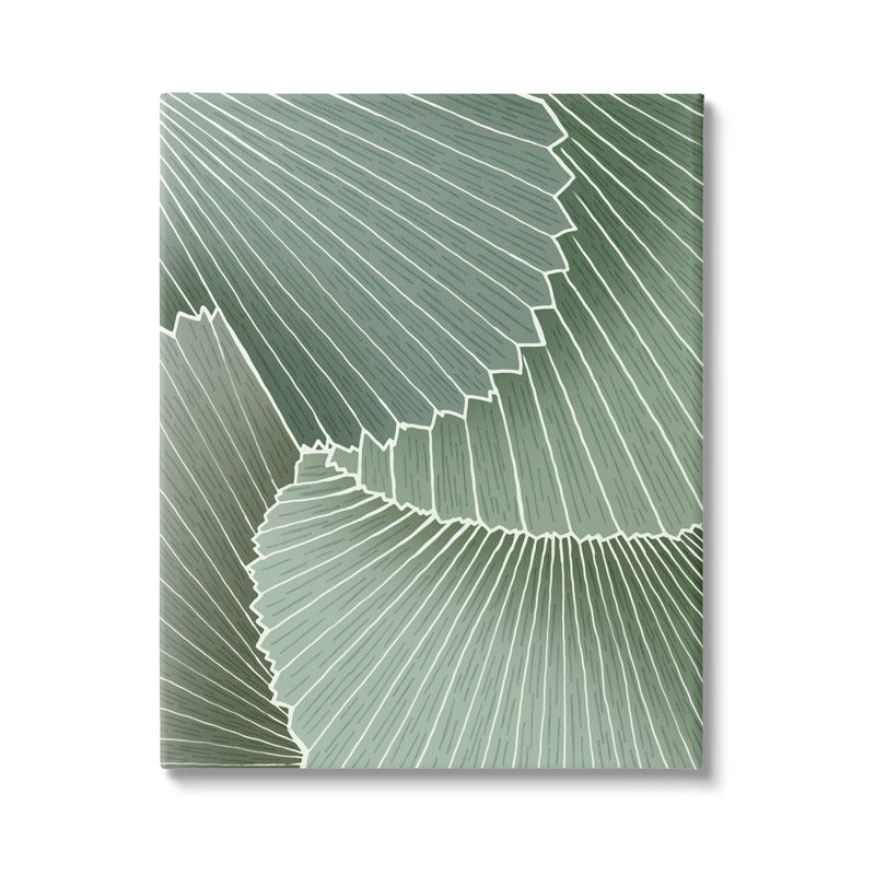 Green Abstract Botanical Leaves Canvas Wall Art, 16" x 20"