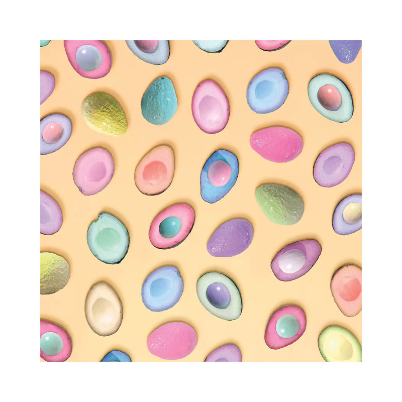 Pastel Avocados par Erin Summer - impression d'art graphique, Pas de tapis, H 26 po x l 26 po x P 1,5 po, Toile tendue