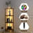 4 Tier Corner Shelf With LED Light,Bookcase For Small Spaces