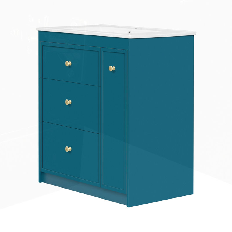 Ensemble de meuble-lavabo simple avec quatre tiroirs