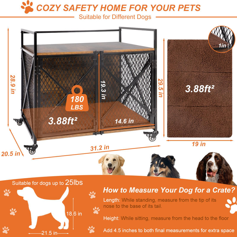 Meuble pour cage Haiya, H 28,9 po x l 31,5 po x P 20,6 po