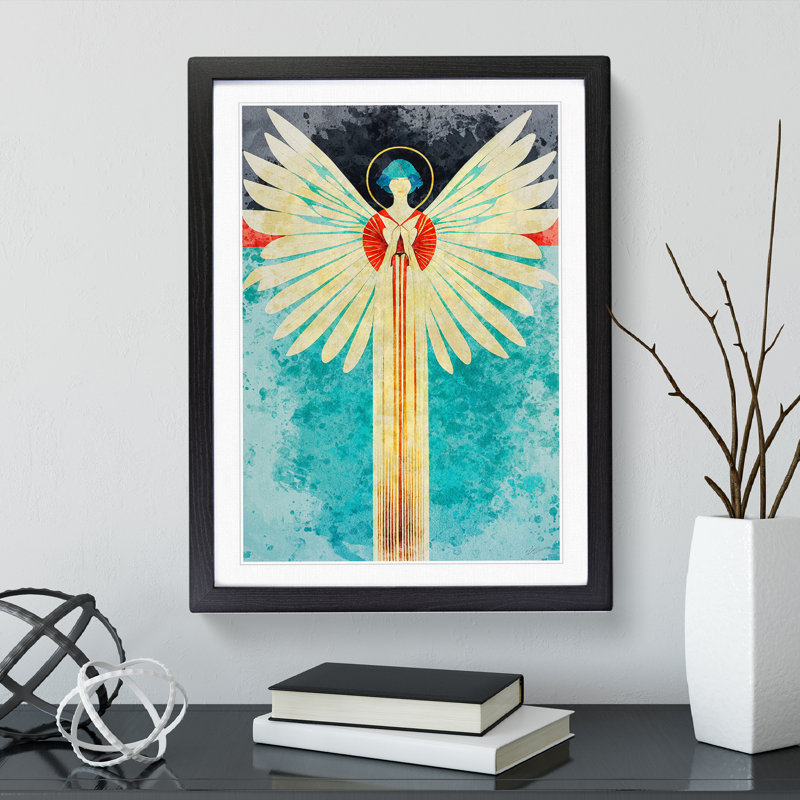 Reflection Of An Angel - Wall Art, 66cm H x 48cm W, Black Framed, White