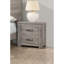 Table de chevet simple à 2 tiroirs rustique gris clair 1 chambre