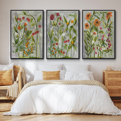 Dear Nature I - Ensemble de 3 cadres flottants sur toile