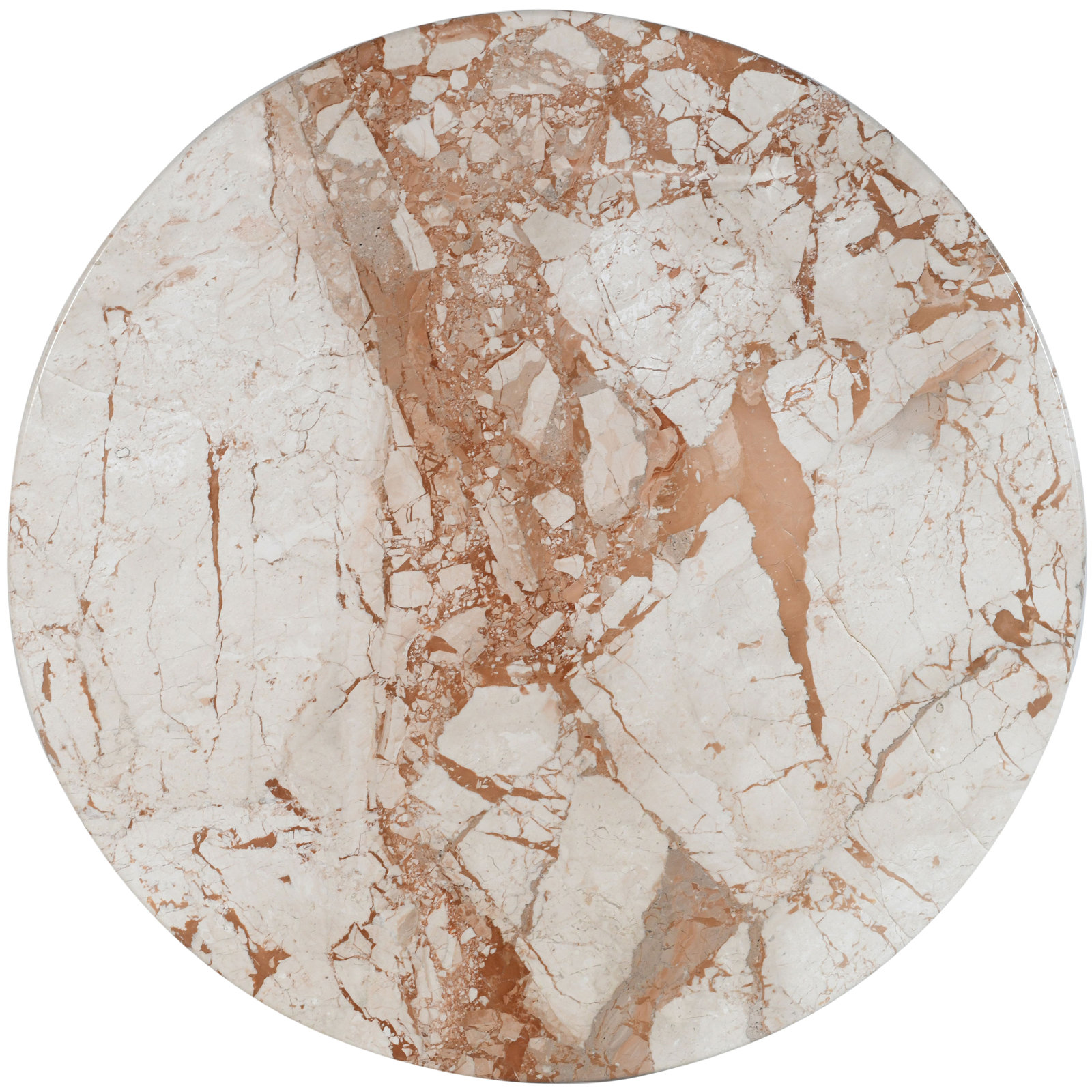 Genoa 36" Genuine Marble Coffee Table, Cream Marble