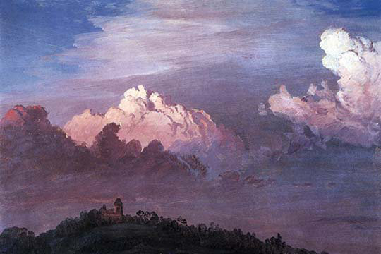 «Olana in the Clouds» par Frederic Edwin Church, reproduction d'art, 24 po x 36 po