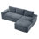 104 Inch Cloud Sectional Couch,Modern Modular Sectional Sofa With Deep Seat,Corduroy Boneless Couches With L-Shape Chaise For Living Room Bedroom,No Assembly Required