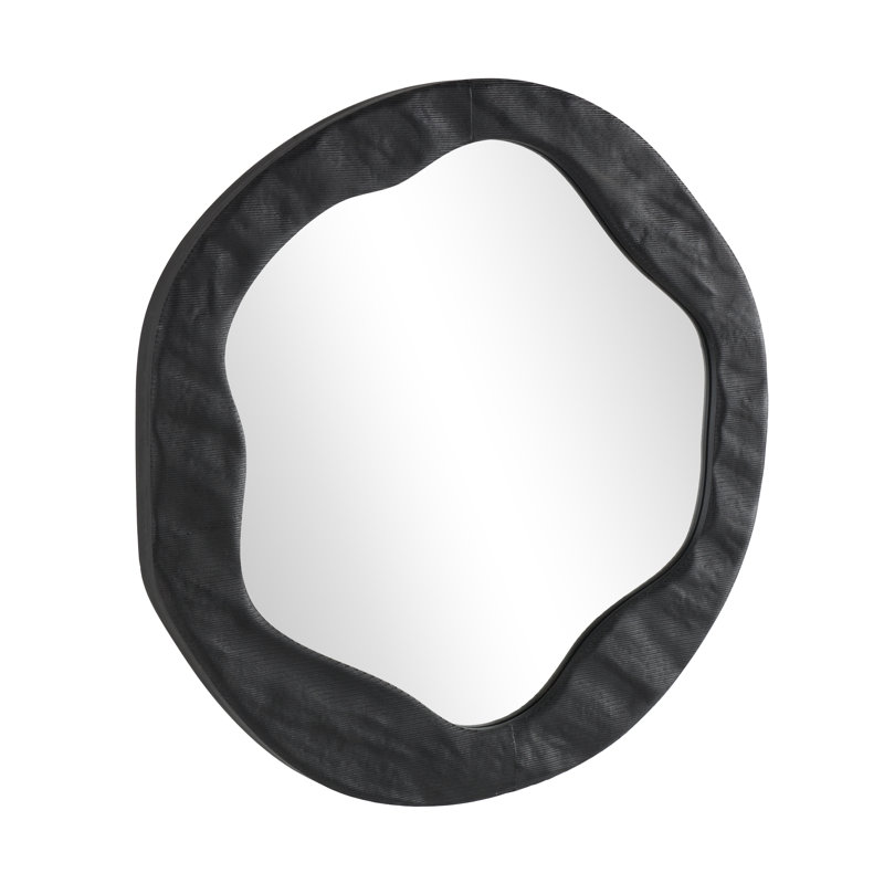 Wood Wavy Room Wall Mirror