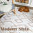 Geometric Non-Slip Machine Washable Taupe Runner Rug-1320091228