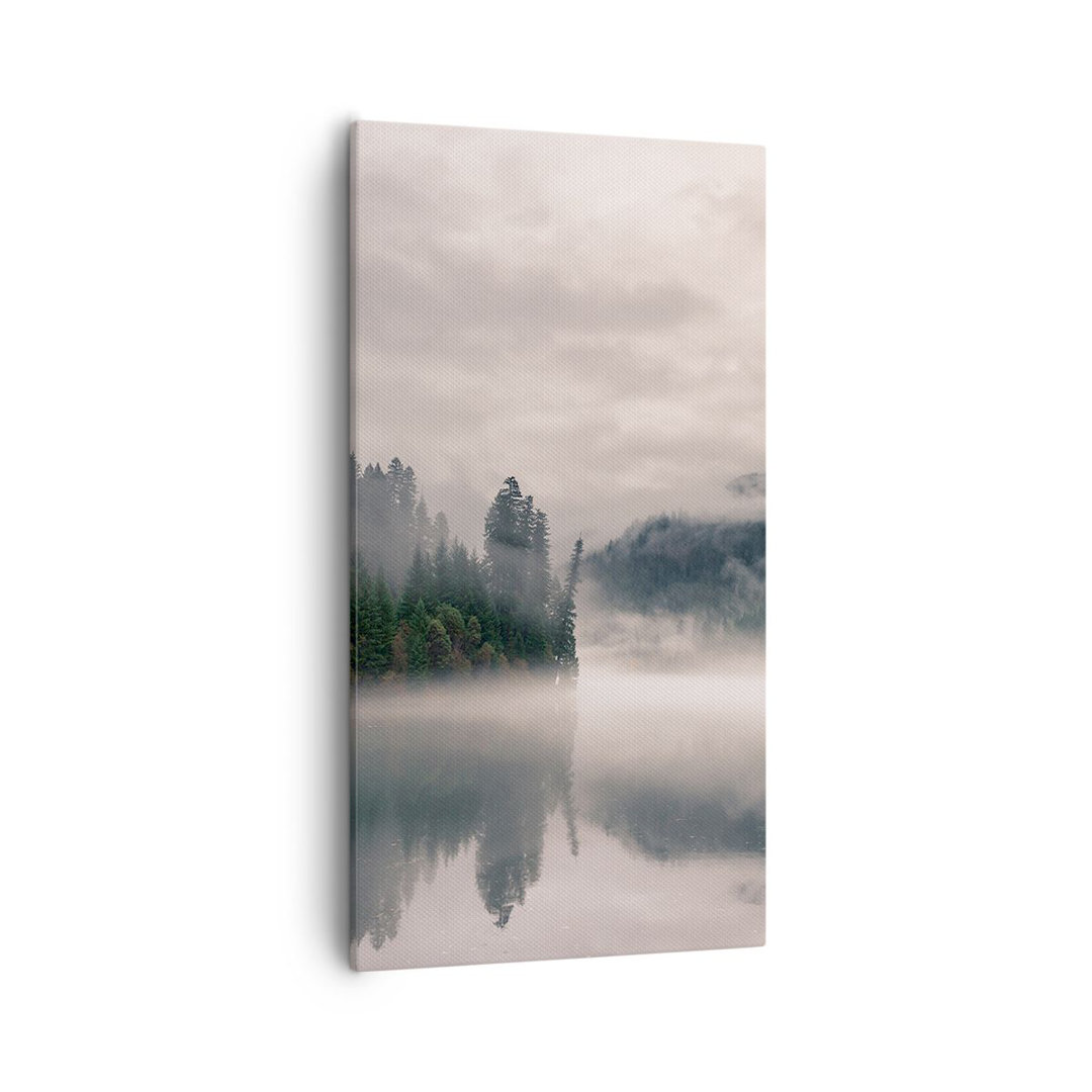 Leinwandbild Reflexions-Nebel-Landschaft