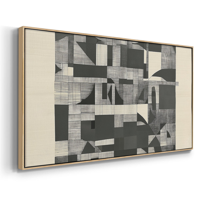 Série abstraite-DCCL XXXV- Toile tendue avec châssis tendue, prête à être accrochée, H 21 po x l 41 po, Naturel