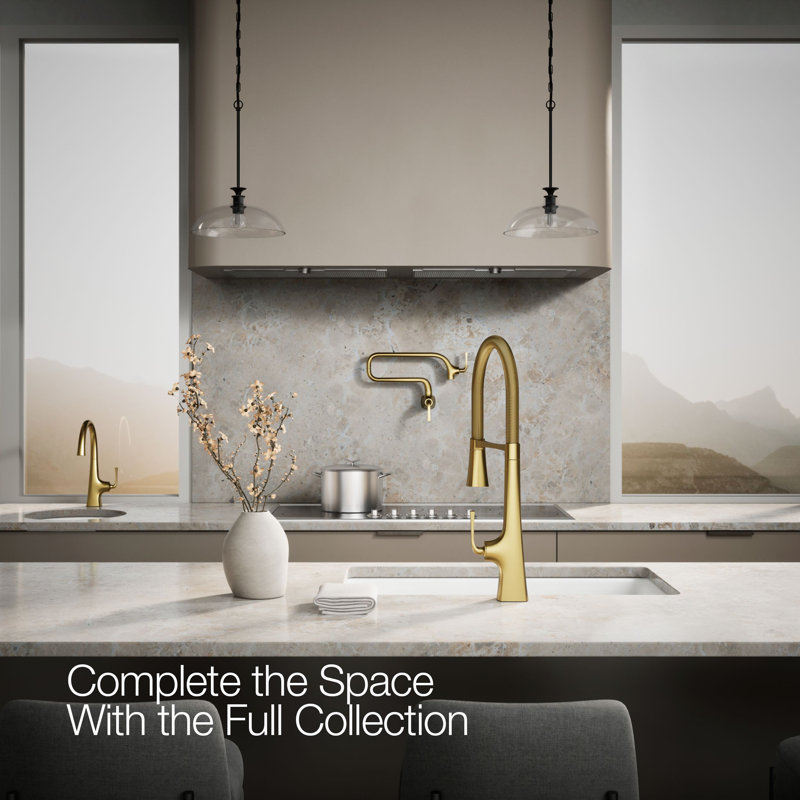 Graze Single-Handle Semi-Professional Kitchen Sink Faucet With 24-5/16-In Spout, Gold