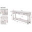 Console - 63 po - Long - Bois - avec 3 tiroirs et 1 tablette inférieure - Blanc antique - pour le vestibule