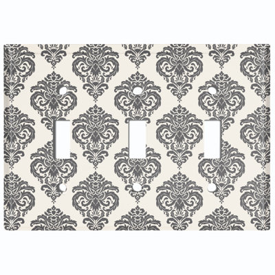 Patterned 3 - Gang Toggle Light Switch Standard Wall Plate