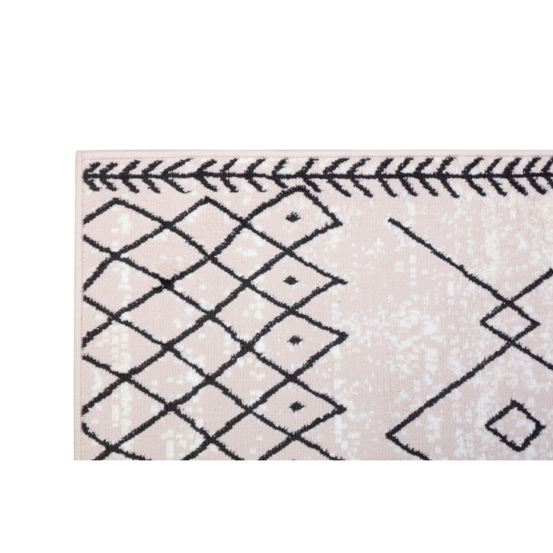Tapis pêche / noir Shivangi, Tapis de couloir 2 pi x 8 pi