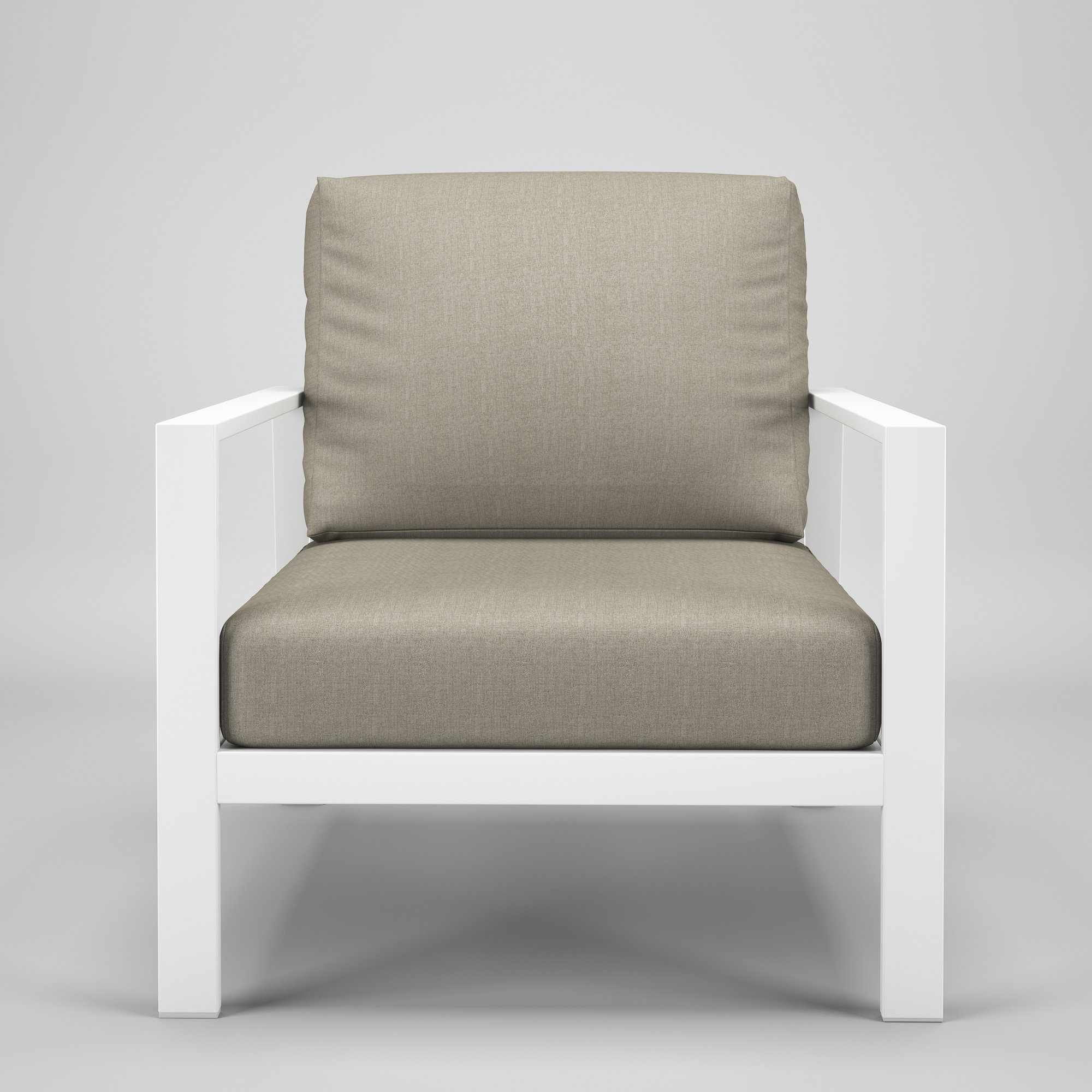 Townsend Metal Outdoor Lounge Club Chair With Sunbrella Cushion, Spectrum Dove
