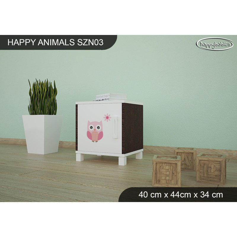Nightstand, White/Chestnut