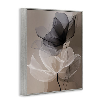 Gauzy Flowers on Brown Giclee Art, design by Annabelle Hall