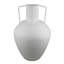 Vase texturé de style Amphora, métal blanc avec deux poignées, 19 pouces