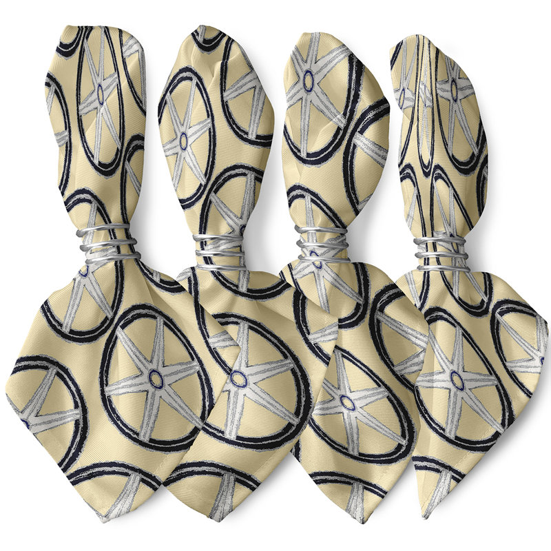 Jetmore Nautical Geo Lines Napkins, Yellow