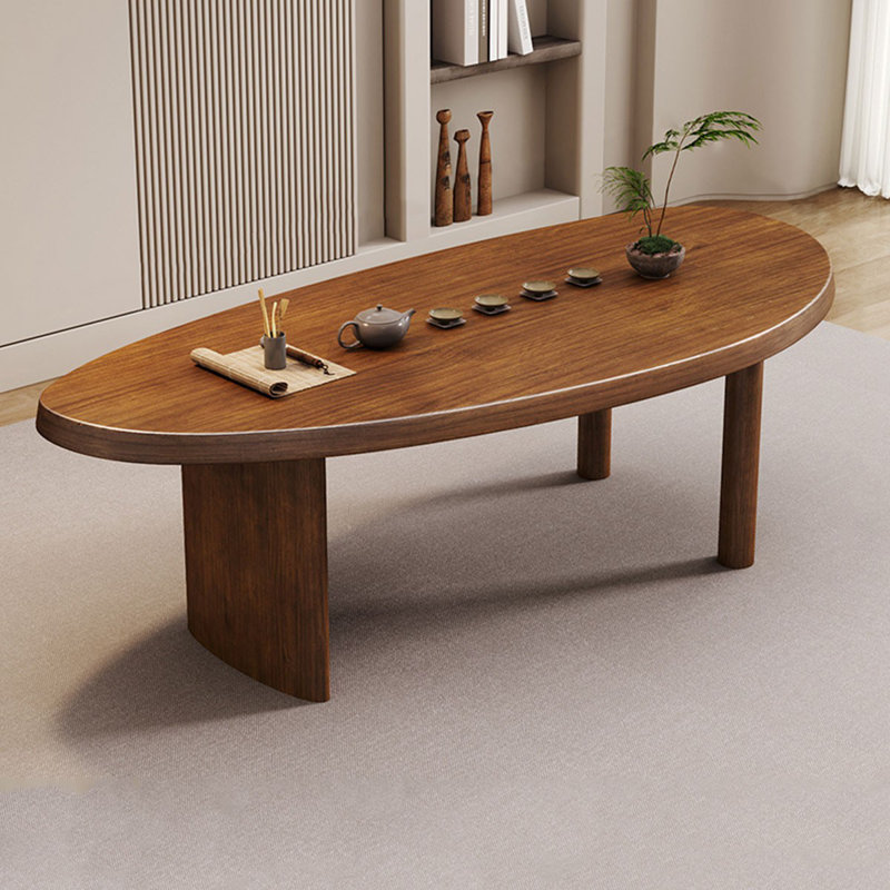 Brown Oval Solid Wood Dining table, kitchen table for dining room, 29.53"H x 31.5"W x 78.74"L