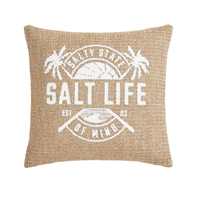 Coussin décoratif carré 18 po RAFFIA, Naturel