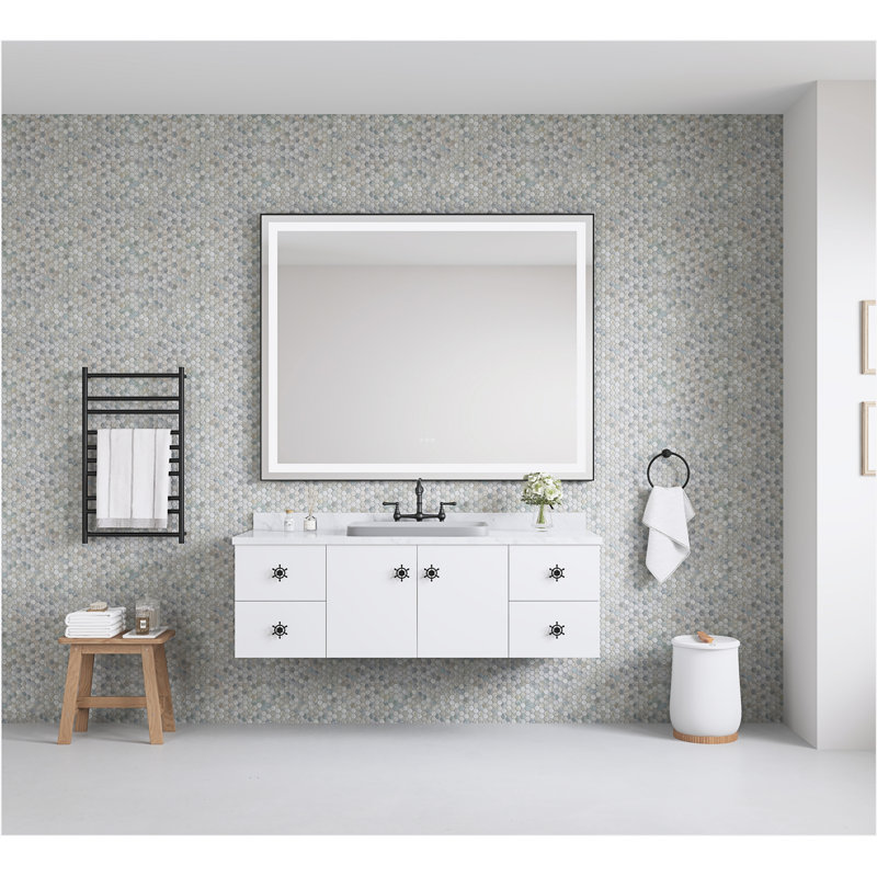 48x 48Inch LED Mirror Bathroom Vanity Mirror with Back Light, Wall Mount Anti-Fog Memory Large Adjustable Vanity Mirror