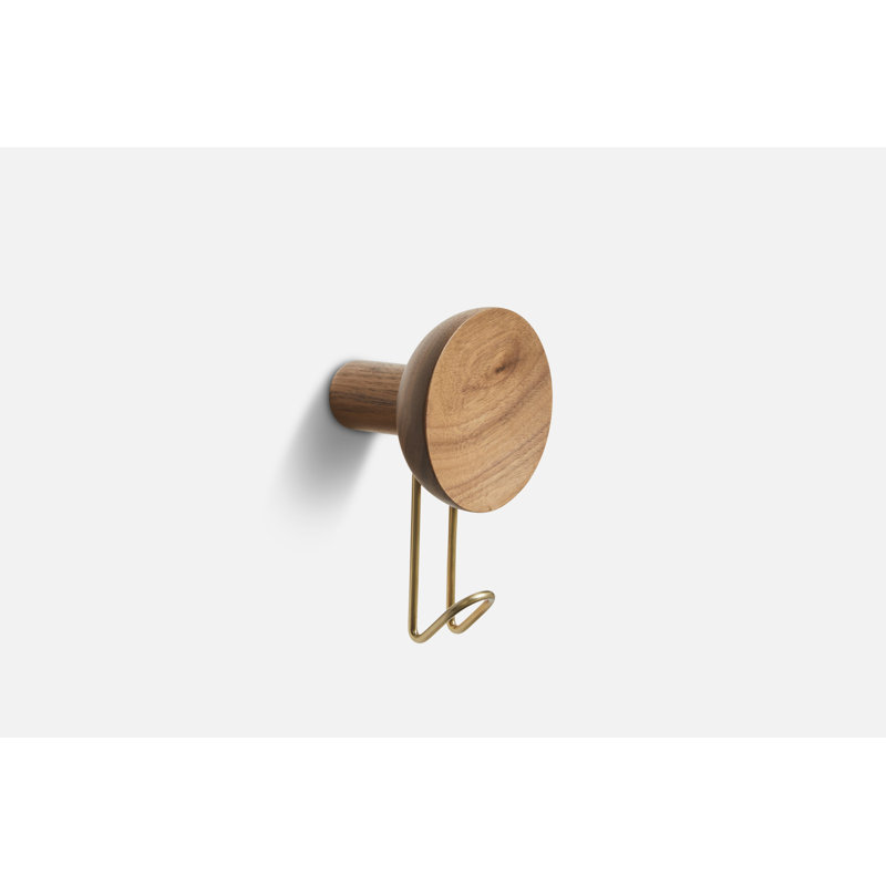 Around Wall Hanger (Large), Walnut/Satin Brass