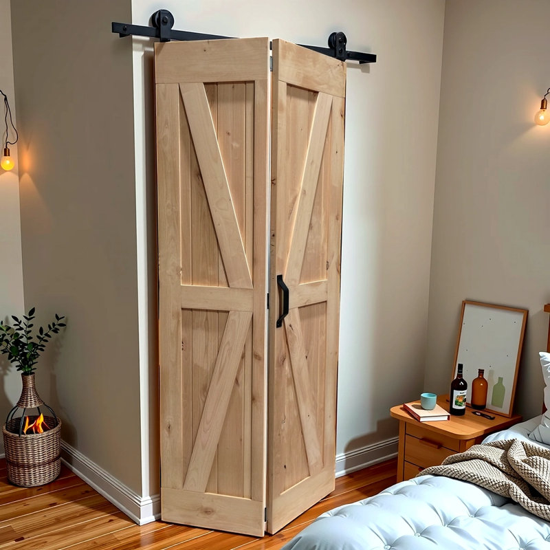 38'' x 84'' Wood Barn Doors with Installation Hardware Kit Bifold Barn Door